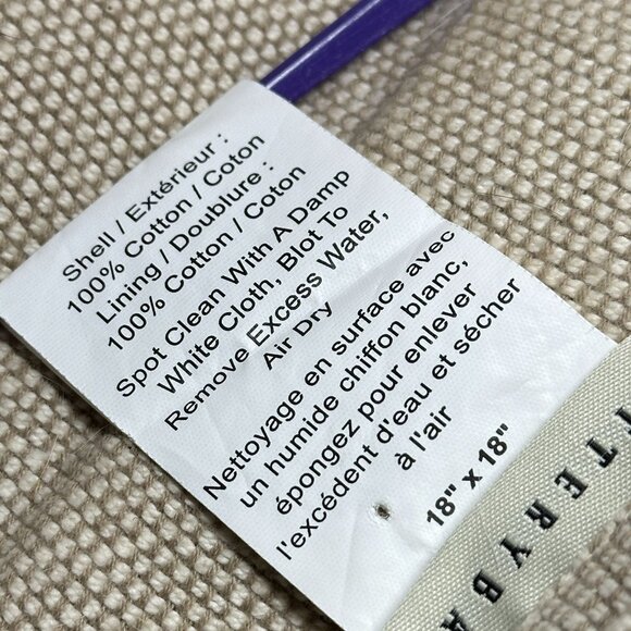 Pottery Barn Throw Pillow 18 x 18 Geometric Beaded Grid Button Back 100% Cotton - Picture 7 of 9